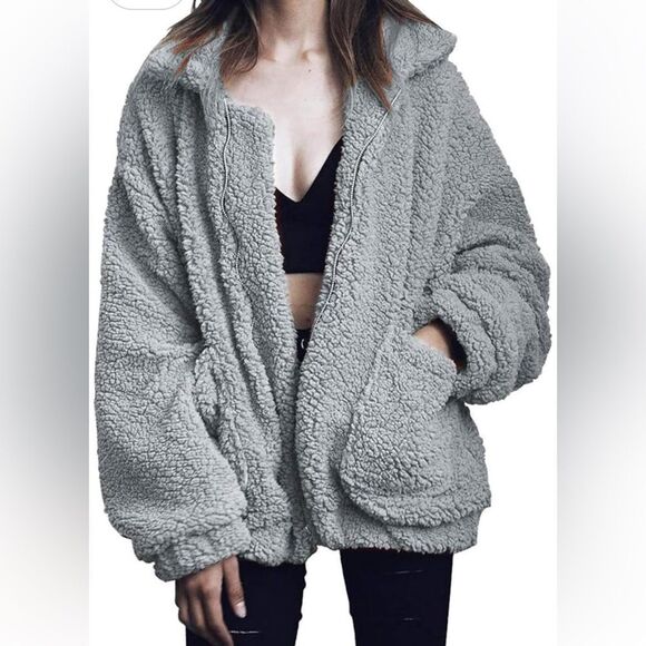 Pretty Garden Sherpa Coat! - Picture 1 of 5
